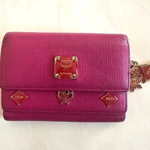 MCM Fuchsia Leather Wallet